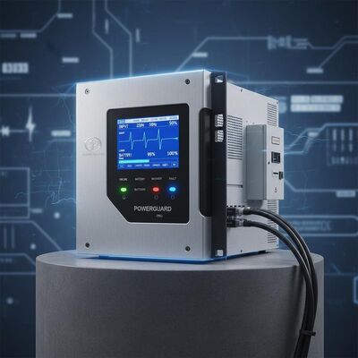 高負荷容量と高速応答時間を備え、緊急システムでの電力バックアップを保証するパワフルな高周波オンラインUPS