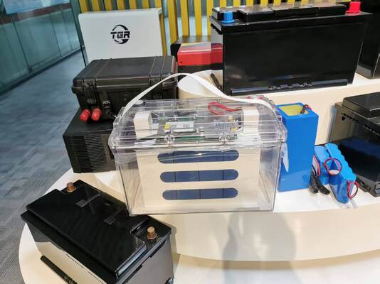 12.8V 100Ah LiFePO4 バッテリー、サイクル寿命 6000 回、太陽エネルギー貯蔵用の透明ハウジング付き