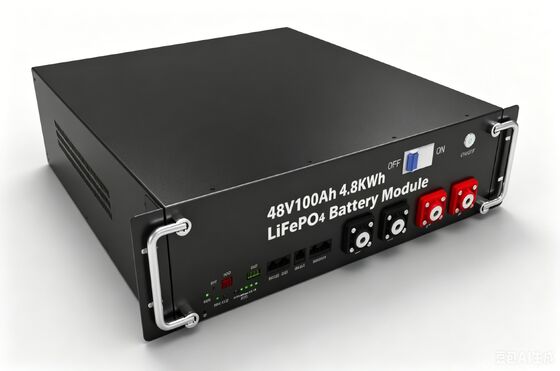 LiFePO4 バッテリーパック 48V 100Ah 4.8KWH UPS 発電所用のラック搭載エネルギー貯蔵電池