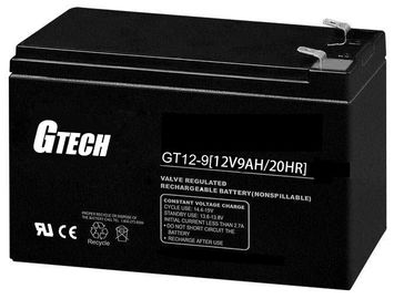 太陽系用 12V 再充電バルブ制御鉛酸電池 9Ah 容量 20h-レート 1セルあたり1.75V 25 C